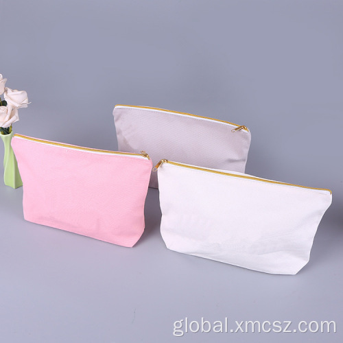 Custom Cosmetic Bag Blank cotton canvas custom logo makeup cosmetic bags Factory